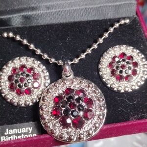 Lightening Ridge January Birthday Necklace Set